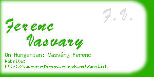 ferenc vasvary business card