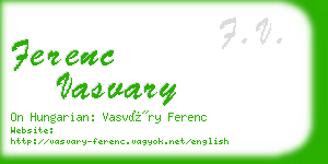 ferenc vasvary business card